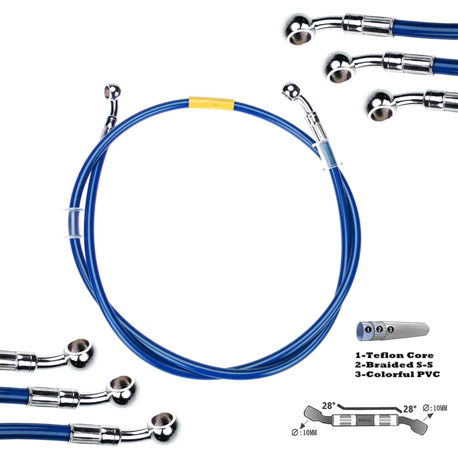 Blue 400mm-2200mm Brake Hose H - Musical Instrument Banjo recension och pris