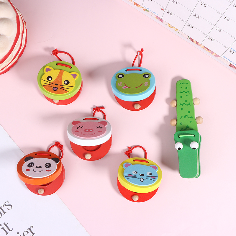1Pc Kids Cartoon Wooden Crocod - Musical Instrument Clapper recension och pris