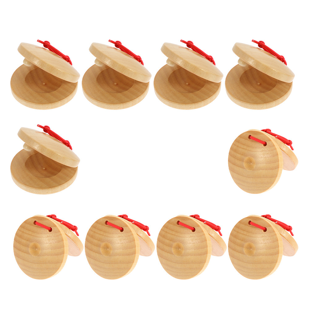 10Pcs Kids Finger Castanets Wo - Musical Instrument Clapper recension och pris