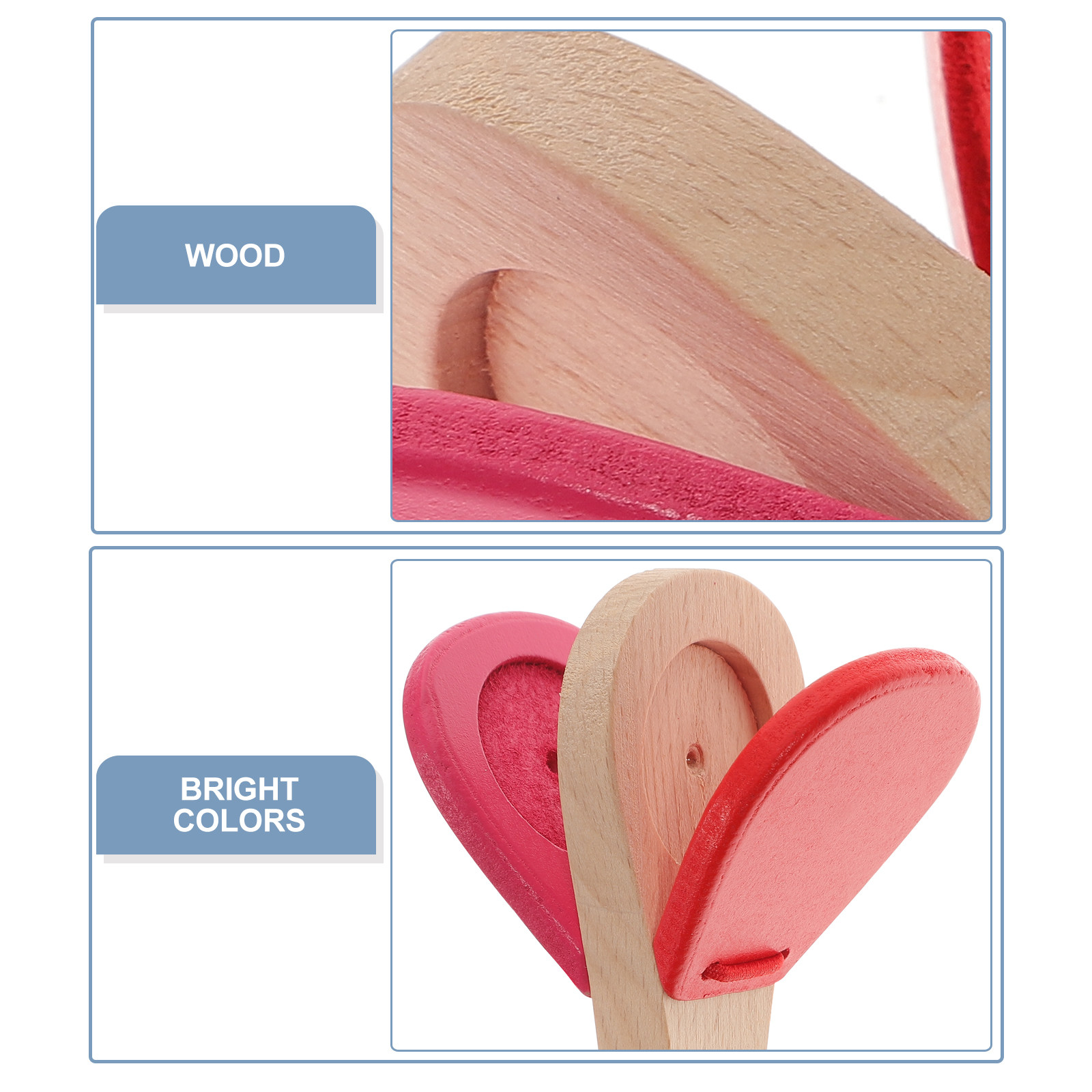 Red Wooden Castanet for Baby T - Musical Instrument Clapper recension och pris