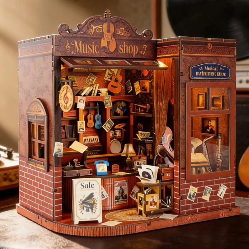 DIY Book Nook Shelf Insert Kit - Musical Instrument Shop recension och pris