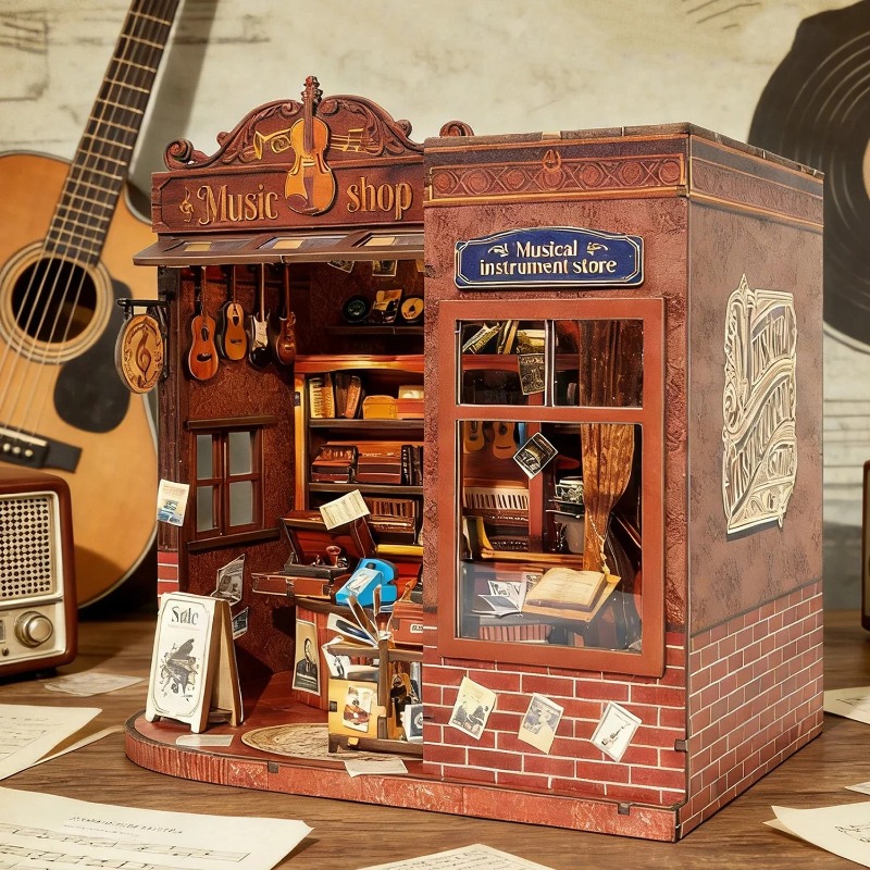 DIY Book Nook Shelf Insert Kit - Musical Instrument Shop recension och pris