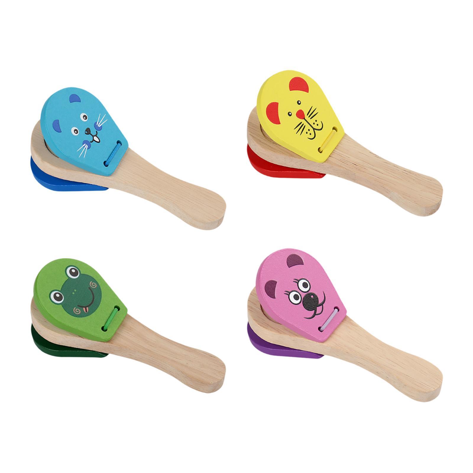 Wooden Castanets Toy for Kids  - Musical Instrument Clapper recension och pris
