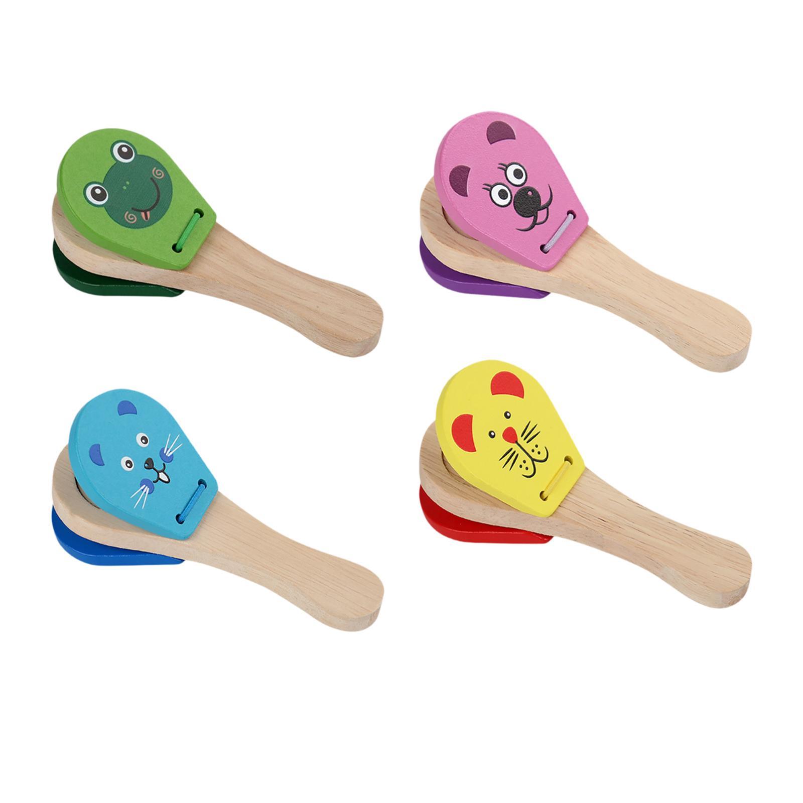 Wooden Castanets Toy for Kids  - Musical Instrument Clapper recension och pris